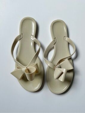 3/$20 Beige Cream Bow Jelly Sandals